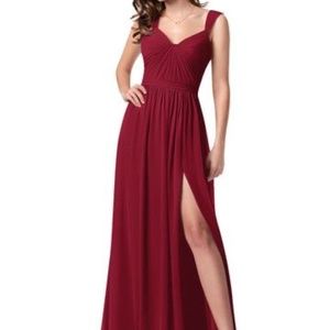 Azazie Burgundy Evie Dress